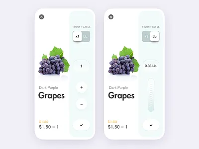 Fruit Store App Qty. Concept add to basket add to cart app design e commerce e commerce app flat fruit store interface minimal purchase purchasing shop online store app store design ui ux web website
