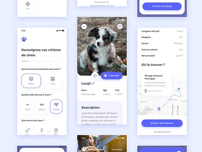 Adoption app dog icons ios iphone x map mobile pet pet adoption puppy ui ux