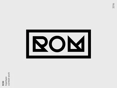 Rom bold design icon logo logotype monogram rom simple triangle