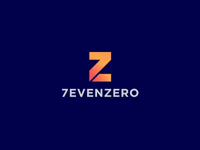 Seven Zero abstract bar brand clever concept creative flat gradient icon identity illustration letter z logo mark minimal number orange pub vector zero