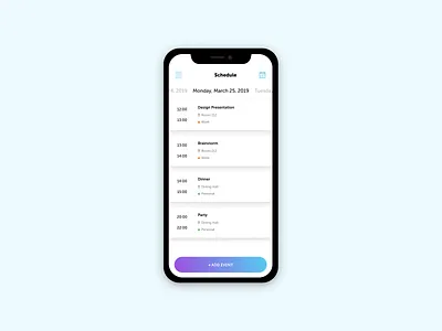 Daily UI #071 Schedule app dailyui dailyuichallenge figma interface mobile mobile app mobileapp schedule ui uidesign