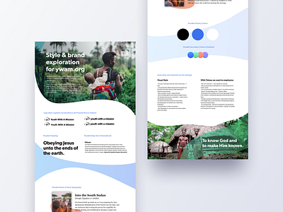 YWAM Brand Exploration branding clean colors design minimal organic pastel travel waves