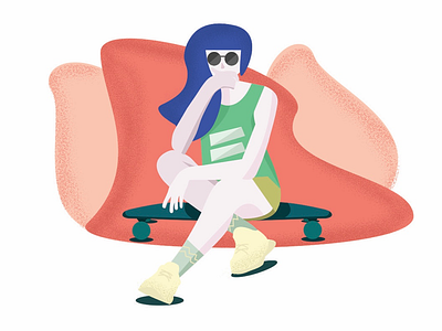 Pose art colours flat flat design fun graphic design illustration illustrator inspiration skateboard girl vector
