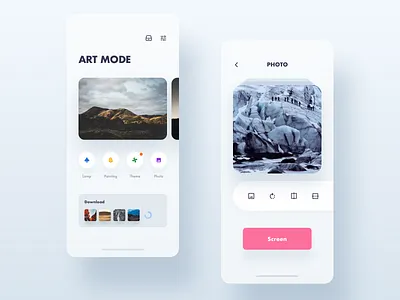 Art mode UI app clean design icon page sketch ui