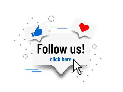 Follow Us banner banner follow heart like memphis subscribe vector