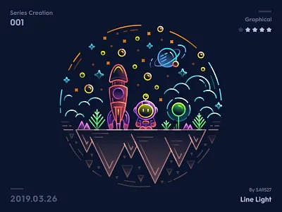 SA9527 - Line Light 002 24day icon illustration line light sa9527