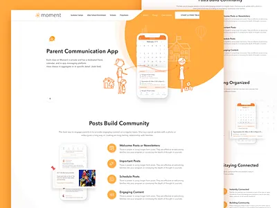 App Landing Page - Parent Communication business calendar communication design education education app kids parents school shedule ui web web design webdesign website