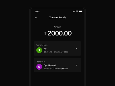 Finance App - Transfer Funds 💸 app bank mobile banking clean crypto dark dark mobile dark ui design mobile mobile app mobile app bank mobile modal mobile responsive money transfer product responsive transfer ui ux