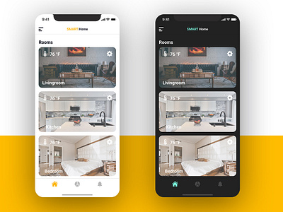 Smart Home App dark design home app interace ios iphone 10 mobile app design smart smart home technologies ui ui ux ux