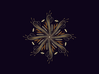 Flourishing round ornament, 18 calligraphic decoration design flourish flourishing flower golden graphic art illustration ornament round style vector