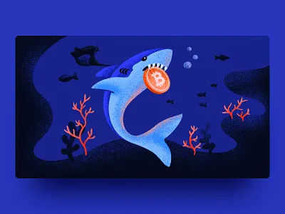 George Soros and Steve Cohen Come to Crypto bank bitcoin crypto cryptocurrency defi digital illustration finance fintech fish illustration nexo ocean procreate seaweed shark underwater