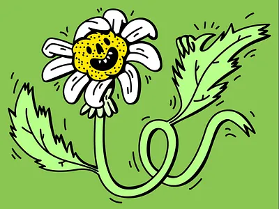 Flower mate bubble daisy design digital dope drawing flower graffiti green greenery happy illustration mural nature smile spring summer sun thumbs up vector