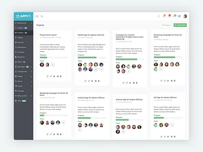 Appify Theme Projects Overview admin template app dashboard app design bootstrap bootstrap 4 bootstrap theme css dashboard dashboard design html5 project management startup theme website template