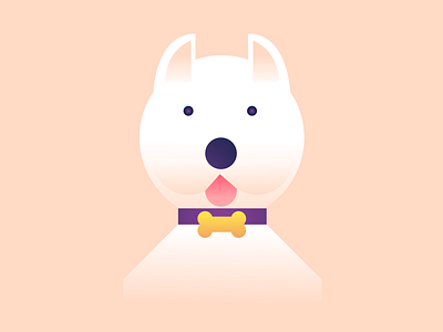 Westie animal beige bone cute design dog flat gradient illustration simpe sweet vector westie