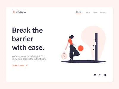 Landing Page design design illustration simple typography ui web