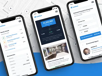 SoldNest Mobile Showcase analysis app dashboard design home app interactive interface ios iphone mobile mockup property real estate real estate app ui ux web website