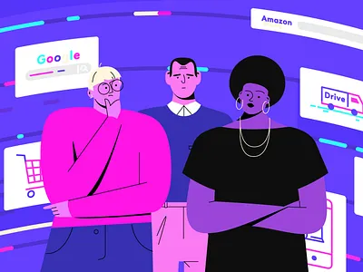 Alkemics afro art direction artwork character design colorful draw flat glasses illustration illustrator motion design outline people startup tech