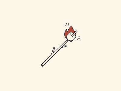 Roasted Marshmallow autumn bonfire campfire camping fire icon illustration marshmallow roasted smore summer toasted wood