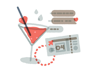 awkward hellos 2d art design drink geometric heart icon illustration illustrator line love minimal text texture ticket vector
