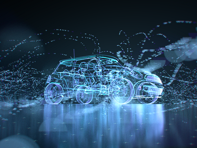 R&D for Mini 3d c4d car cgi hud illustration mini octane