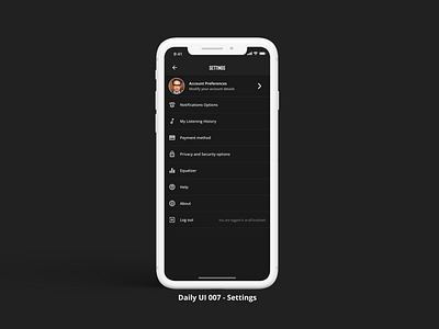 DailyUI #007 - Settings adobe xd dailyui design interface design