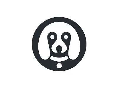 Dog dog logo mark negative space symbol