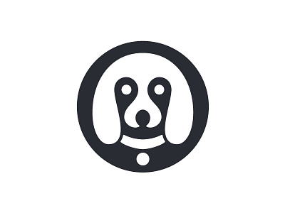 Dog dog logo mark negative space symbol