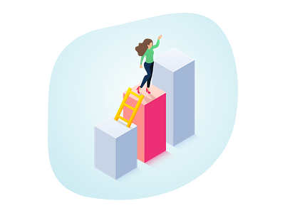 Achievement - Illustrations Concept achieve achievement art illustratioin illustration ladder leader leaderboard people winner