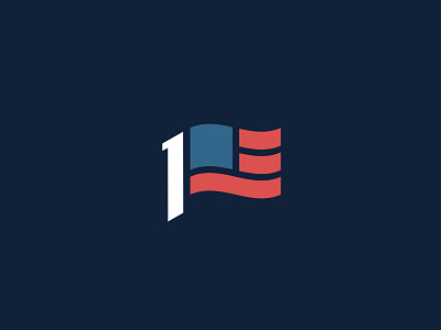 One Flag america flag logo mark one symbol