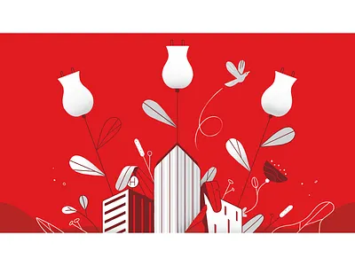Blooming ✨ blooming city flowers illustration inspiration photoshop red styleframe