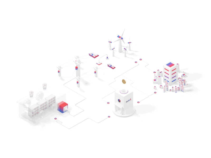 Novum Mining Farm 3d crypto flat animation ico white