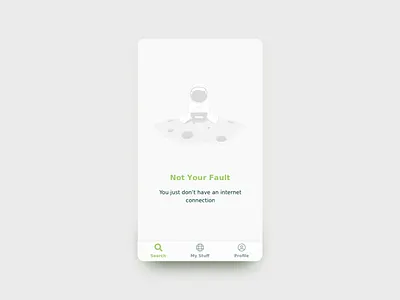 Empty State - No Internet Connection bottom navigation empty page empty screen internet spaceman wifi