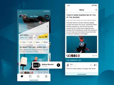 Star entertainment media - APP app design entertainment media news social star ui 应用 设计