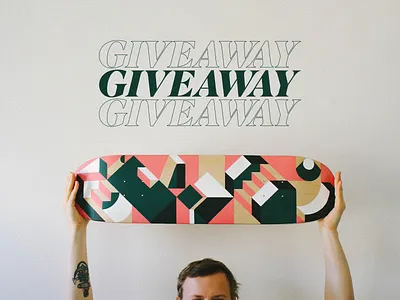 GIVEAWAY board free geometric giveaway illustration minimalism skate skate deck skateboard street art