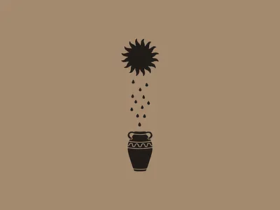 Sundrops amphora ancient greece ancient rome branding design graphic design illustration illustrator logo procreate rain raindrops roman style sun sundrops