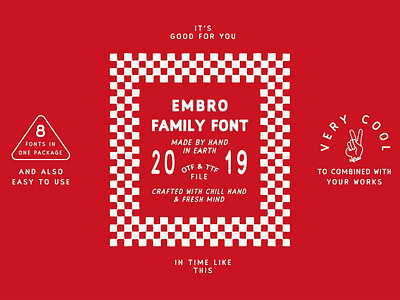 Embro Font adventure badges branding design font font design fonttype illustration lettering logo type typography vector
