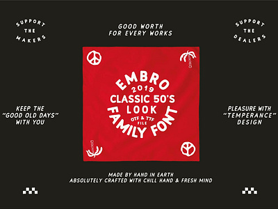 Embro Font adventure badges branding design font font design fonttype illustration lettering logo type typography vector