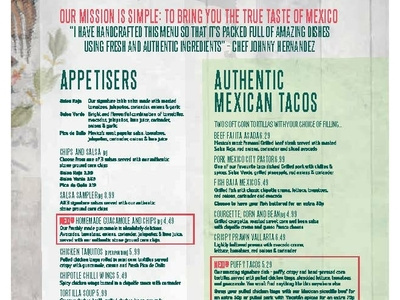 MEXIco Main Menu branding menu print