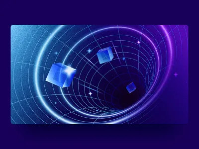 Wormhole or Black Hole? abstract bank black hole crypto cryptocurrencies cube defi digital art digital illustration figma finance fintech glow hole illustration mesh nexo nft sparkles wormhole