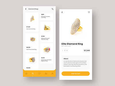Luxury Jewelry Ecommerce App Designs app app design app designer branding clean design ecommerce elite fashion flat inspiration luxury mobile app design shopping ui ui design ux ux design white