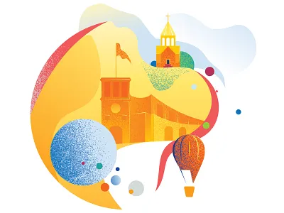Republic Square air balloon armenia design illustration republic square vector yerevan