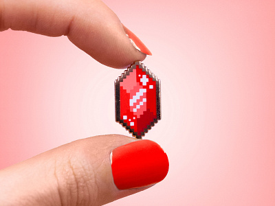 Pixel Gem Pin breath of the wild enamelpin gaming gem pixel pixel art pixel gem pixelated rupee vector video game zelda