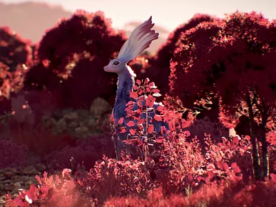 Alien antelope - Walking test 3d alien animal nature