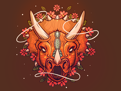 triceratops dinosaur flower logo plants triceratops