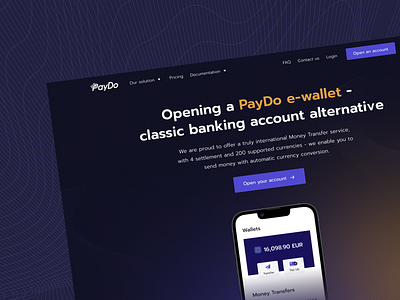 PayDo Landing Page Hero UI Design Concept design fintech gradient gradients landingpage ui uidesign webpage website