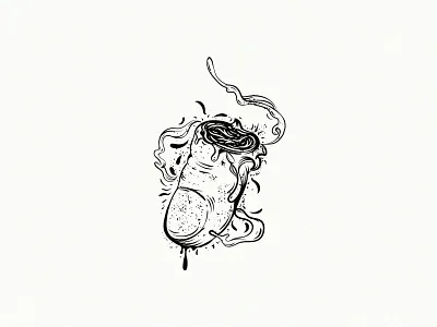 Lost finger black white design finger icon illustration sketch vector art