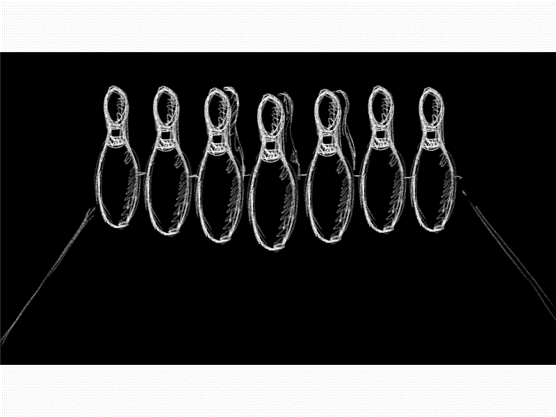 Ten Pin Bowling Strike Drawing 2D Animation 1080p 24 fps 2d animation animated animation bowl bowling bowling ball candlepin duckpin hd high definition motion motion graphics nine pin pin sequence strike ten pin ten pin bowling