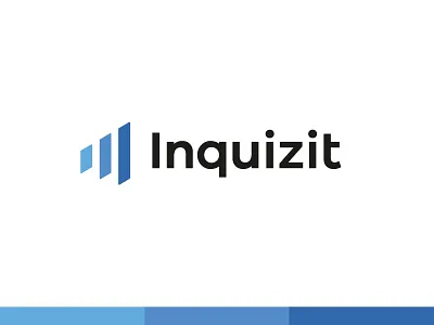Inquizit blue branding data design geometric internet logic logo minimal minimalist modern online professional question quiz simple startup steps survey tech