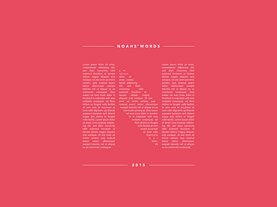 Noahs words poster test design flat graphic design layout letter lettering minimal phrases poster poster art red simple simple design type typography wall art word art