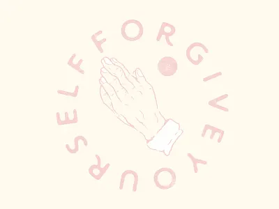 Forgive Yourself branding design flat hands illustration logo minimal praying vector